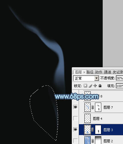 Photoshop实例教程 制作飘渺的烟雾效果 图5 src=