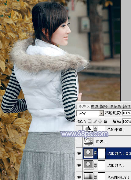 PS照片调色教程 打造韩系冷色调外景美女照片 图9
