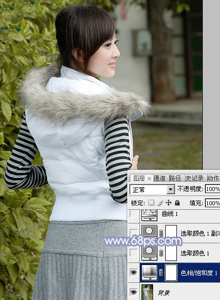 PS照片调色教程 打造韩系冷色调外景美女照片 图3
