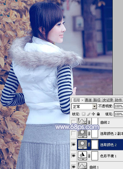 PS照片调色教程 打造韩系冷色调外景美女照片 图20