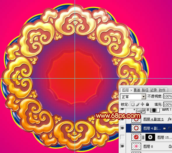 PS实例教程 打造华丽的2014马年立体花纹圆盘效果 图36