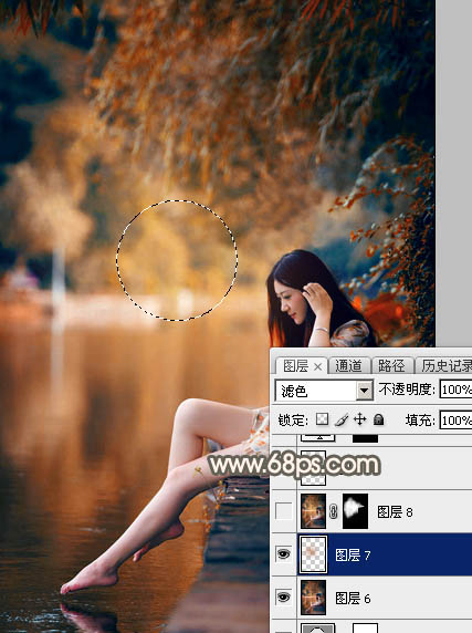 Photoshop打造暗调秋季色外景美女图片 图42