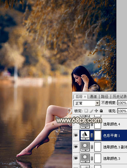 Photoshop打造暗调秋季色外景美女图片 图28