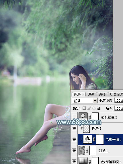 PS照片后期教程 打造青绿蜜糖色外景美女照片 图14