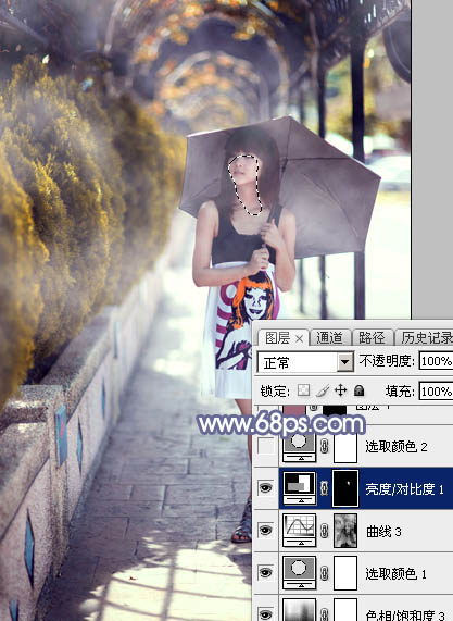 Photoshop后期调色教程 打造梦幻秋季色外景美女照片 图25