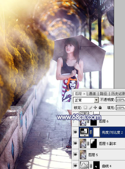 Photoshop后期调色教程 打造梦幻秋季色外景美女照片 图34