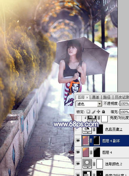 Photoshop后期调色教程 打造梦幻秋季色外景美女照片 图30