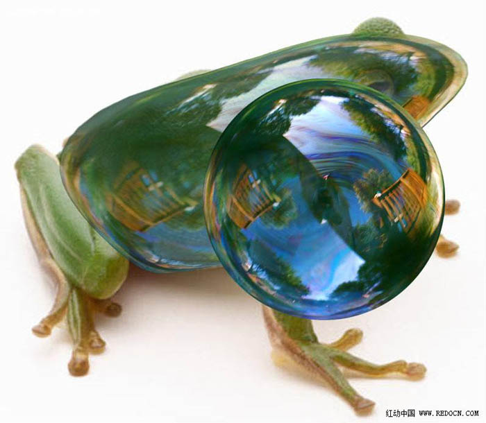 PS合成教程 制作一只晶莹剔透的玻璃青蛙 图19