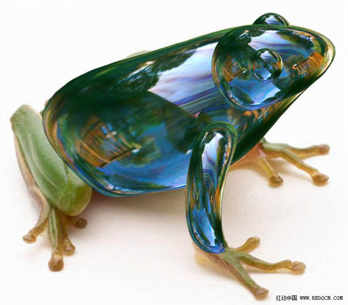 PS合成教程 制作一只晶莹剔透的玻璃青蛙 图27