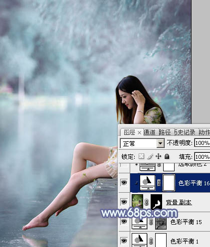 PS圖片後期處理教程 打造柔美的淡藍色河邊美女圖片 圖21