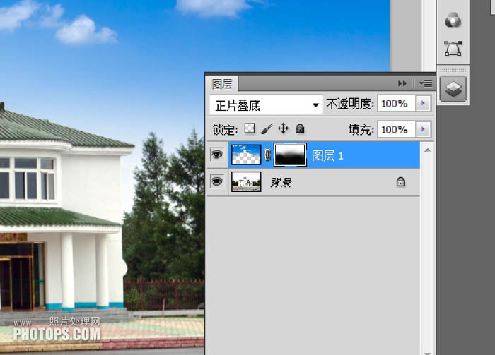 PS实例教程 利用photoshop为外景照片更换蓝色天空效果 图29