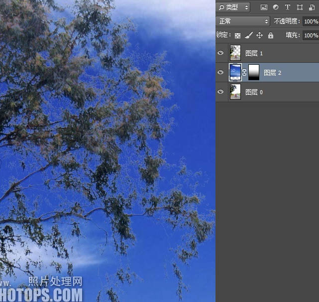 PS图片后期教程 利用通道为外景图片添加上蓝色天空效果 图29
