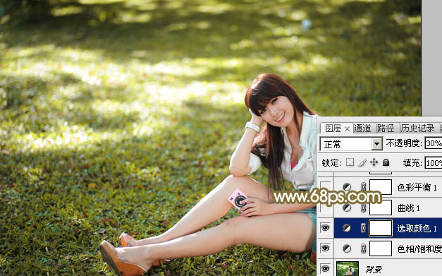 Photoshop图片后期教程 打造甜美暖褐色室外美女图片 图8