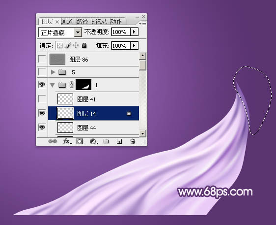 Photoshop制作飘逸紫色绸带教程 图15