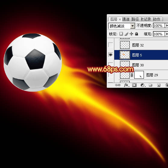 Photoshop打造世界杯动感火焰足球效果 图11