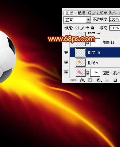 Photoshop打造世界杯动感火焰足球效果 图13