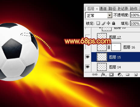 Photoshop打造世界杯动感火焰足球效果 图16