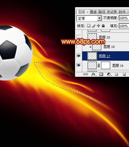 Photoshop打造世界杯动感火焰足球效果 图19