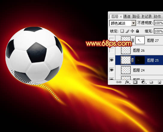 Photoshop打造世界杯动感火焰足球效果 图25