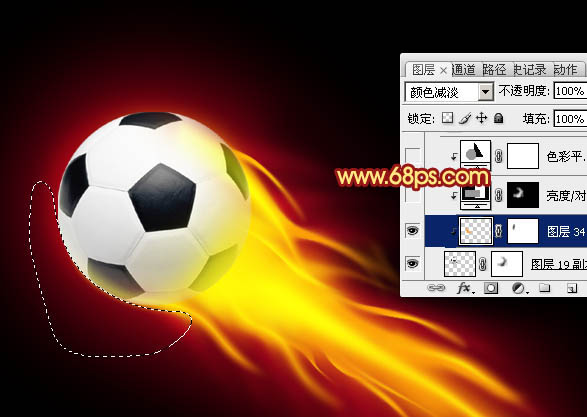 Photoshop打造世界杯动感火焰足球效果 图30
