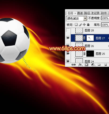 Photoshop打造世界杯动感火焰足球效果 图27