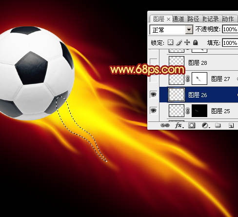 Photoshop打造世界杯动感火焰足球效果 图26