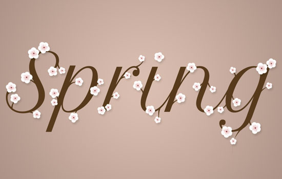 ps文字教程 打造唯美时尚的春季花朵字效果 图25