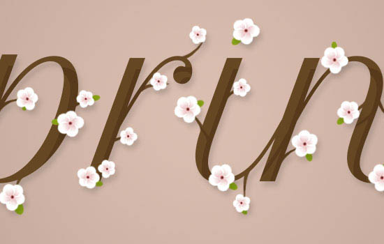 ps文字教程 打造唯美时尚的春季花朵字效果 图35