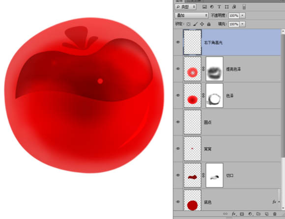 PS实例教程 打造晶莹剔透的红色玻璃樱桃 图12