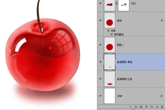 PS实例教程 打造晶莹剔透的红色玻璃樱桃 图35