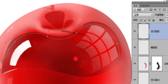 PS实例教程 打造晶莹剔透的红色玻璃樱桃 图25