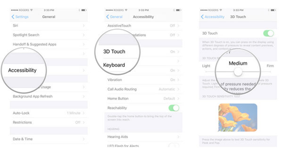 iphone6s 3d touch基本操作设置使用教程之如何调整3D Touch敏感度