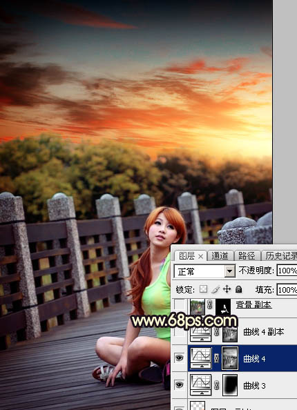 Photoshop后期调色教程：打造唯美橙色霞光色外景美女照片 图41