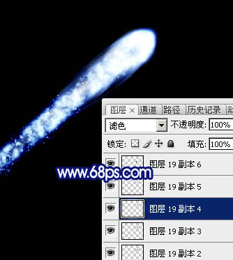 Photoshop实例教程打造漂亮绚丽的蓝色流星 图32