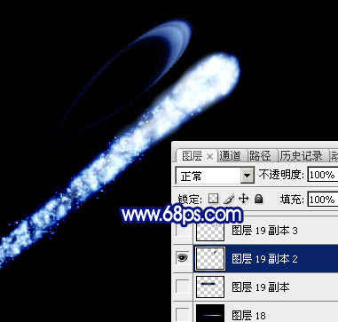 Photoshop实例教程打造漂亮绚丽的蓝色流星 图30