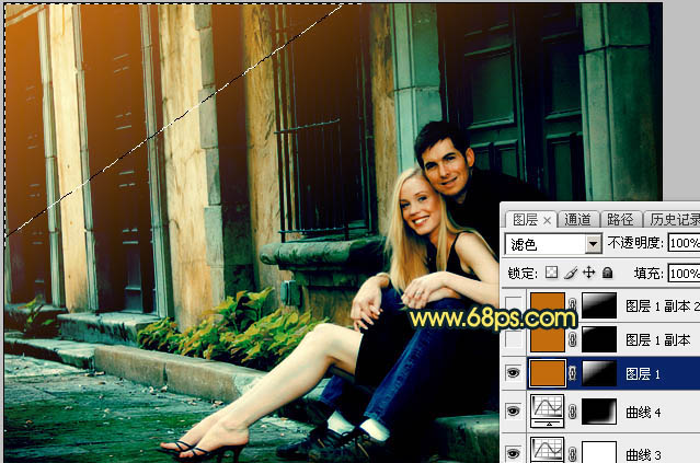 Photoshop影楼照片后期教程 打造欧美暗青色情侣照片效果 图27