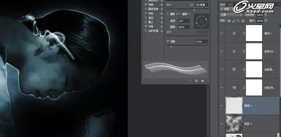 利用PS烟雾笔刷制作抽象人像海报效果 图15