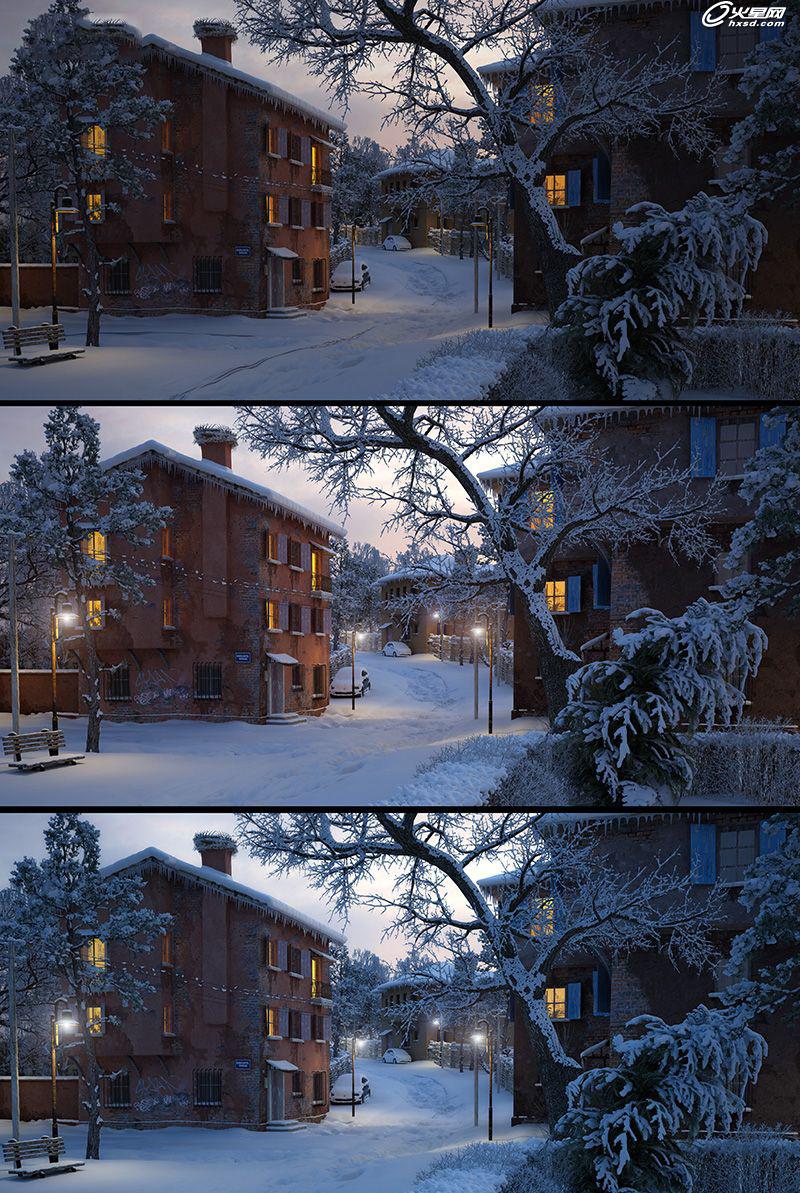 3ds Max制作教程 打造漂亮的小镇雪景 图18