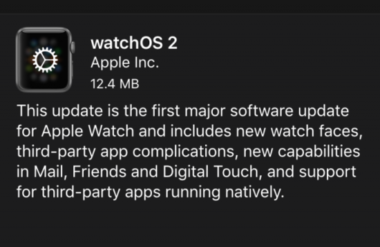 苹果手表系统watchOS2正式版