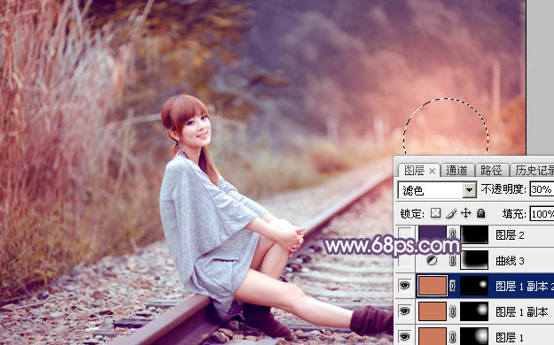Photoshop打造唯美秋季色外景女孩图片 图28