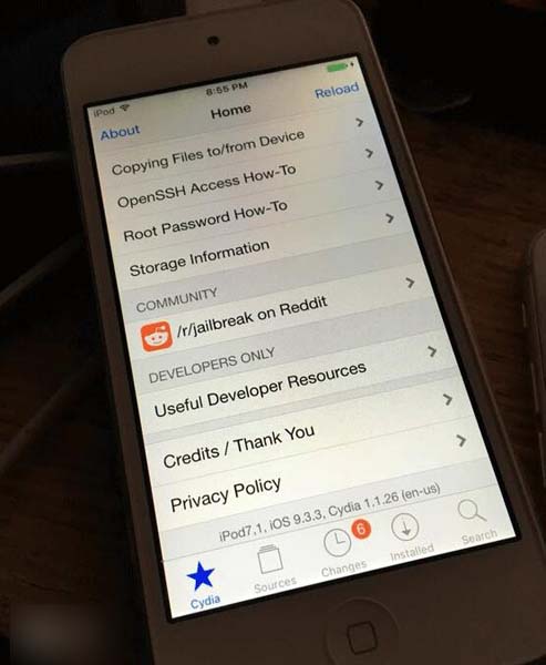苹果iOS9.3.3越狱成功截图为证