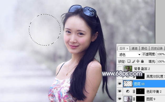 甜美中性淡蓝色外景人像照片Photoshop后期教程 图38