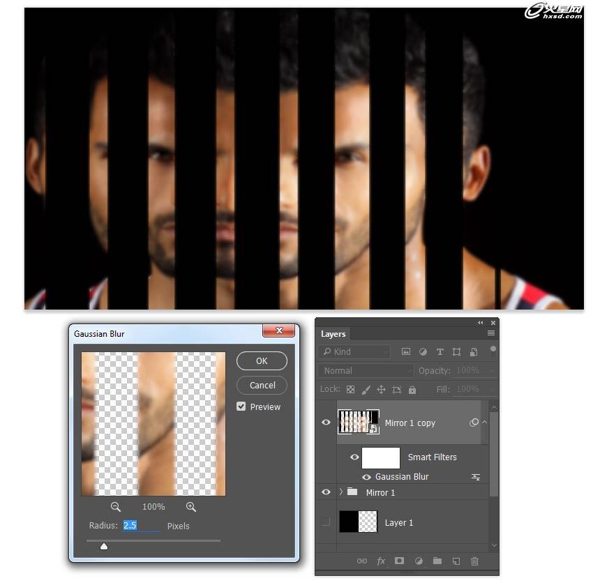 Photoshop打造人像照片MV分散镜面效果 图15