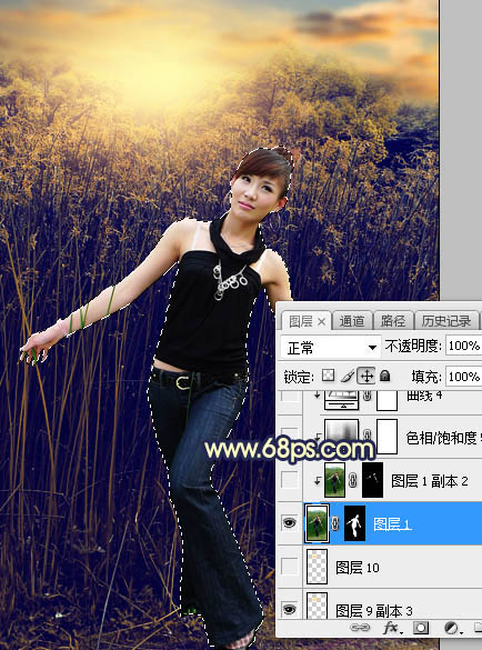 Photoshop秋季霞光色外景照片后期调色教程 图33