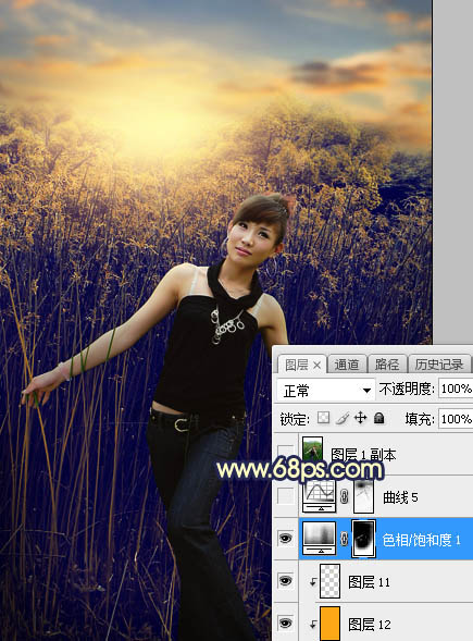 Photoshop秋季霞光色外景照片后期调色教程 图39