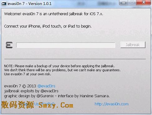 iOS7.X完美越狱工具for Mac (evasi0n7) v1.0.7 官方免费版