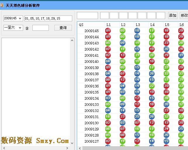 天天雙色球統計分析工具