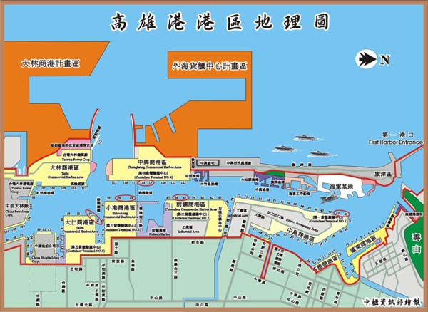 高雄港渔人码头旅游地图路线模板