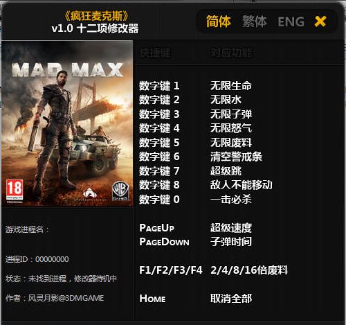 疯狂麦克斯十二项修改器