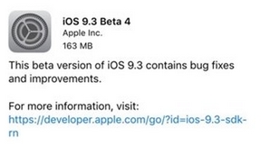 苹果iOS9.3 Beta4固件for iPhone 6/6P 最新版